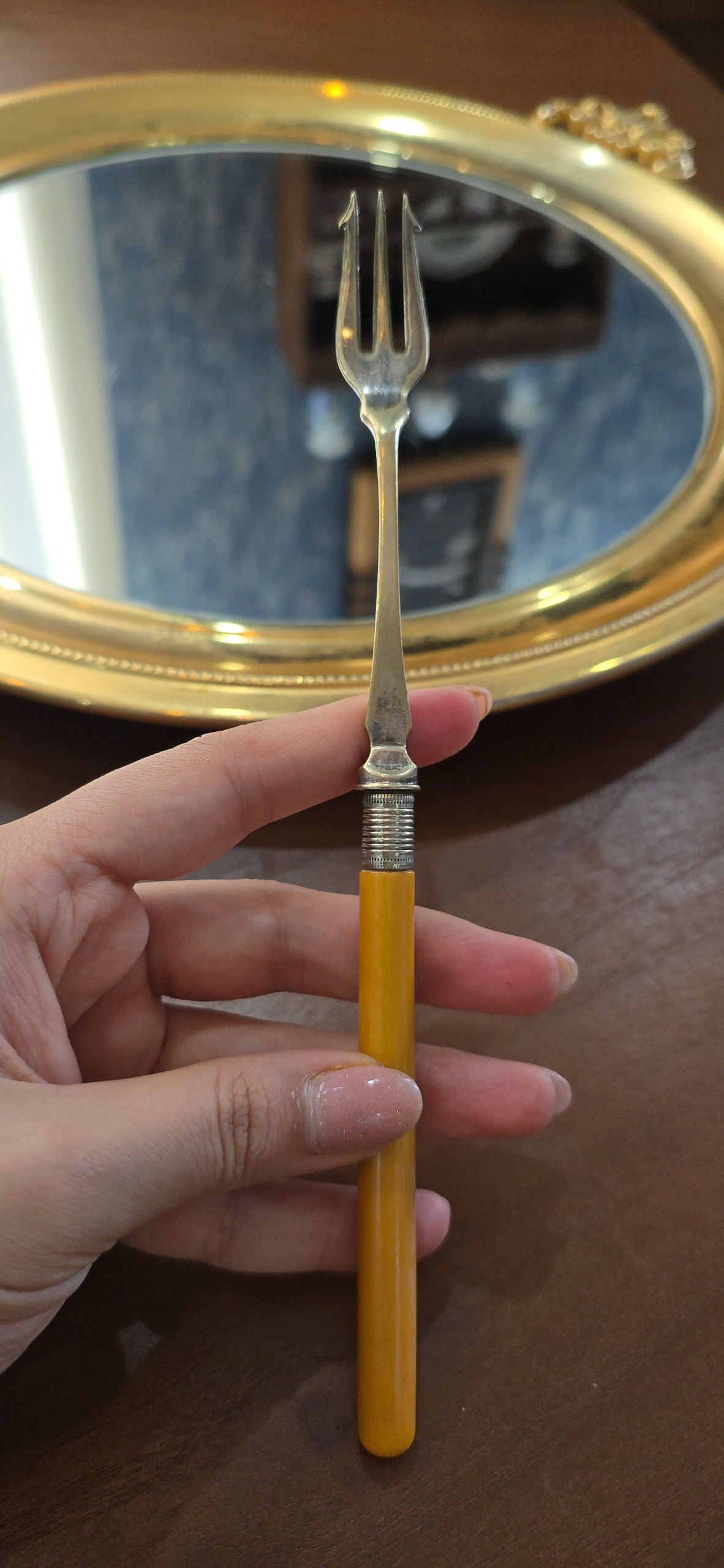 چنگال آنتیک آلمانی دسته سندلوس