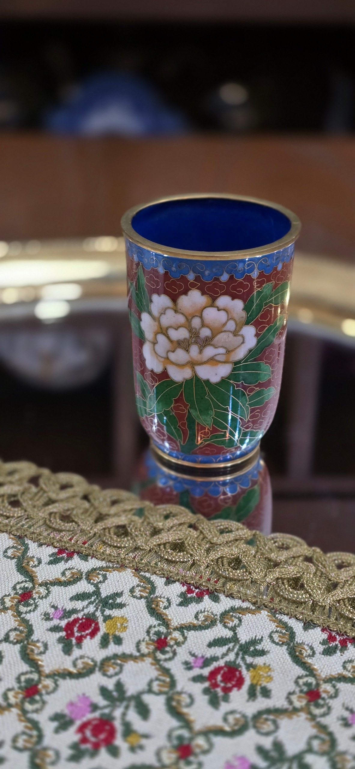 گلدان آنتیک میناکاری کاری