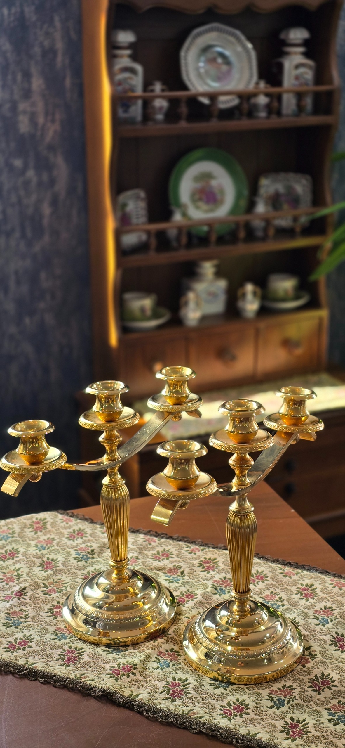 جفت شمعدان آنتیک انگلیسی