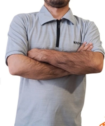 تی شرت نیم زیب رنگ طوسی