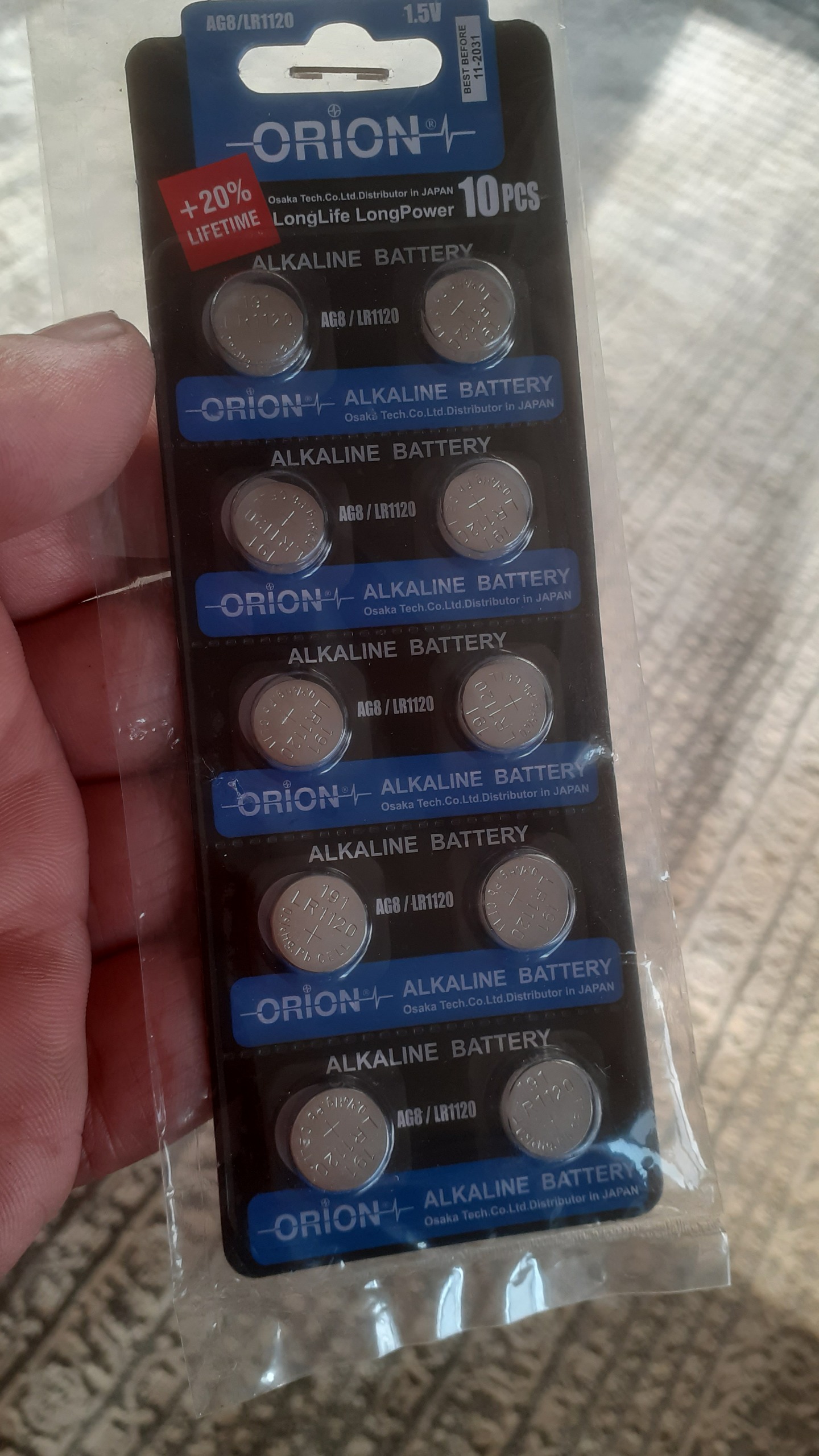 باتری ساعت بسته 10 عددی مارک ORION بزرگ
