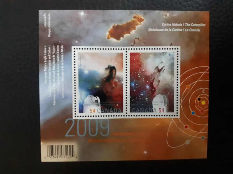 سوینر شیت تمبر فضایی تلسکوپ ، کانادا 2009