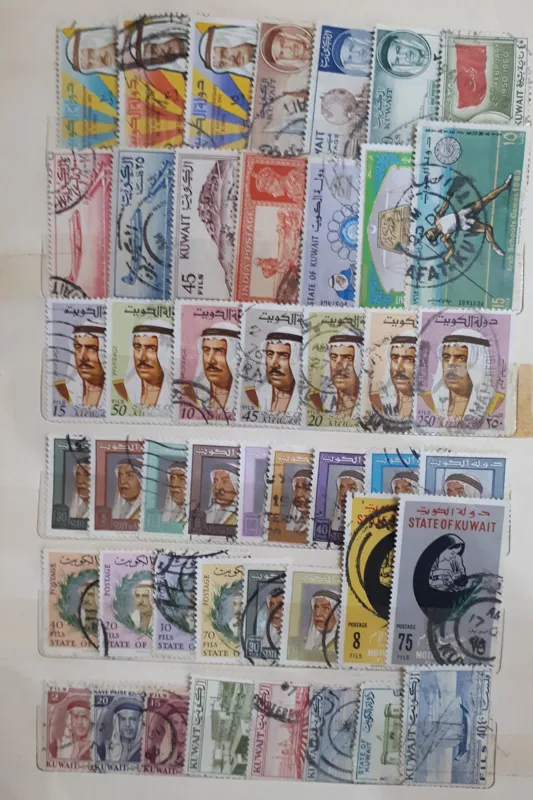 50 تمبر ممهور قدیمی کویت