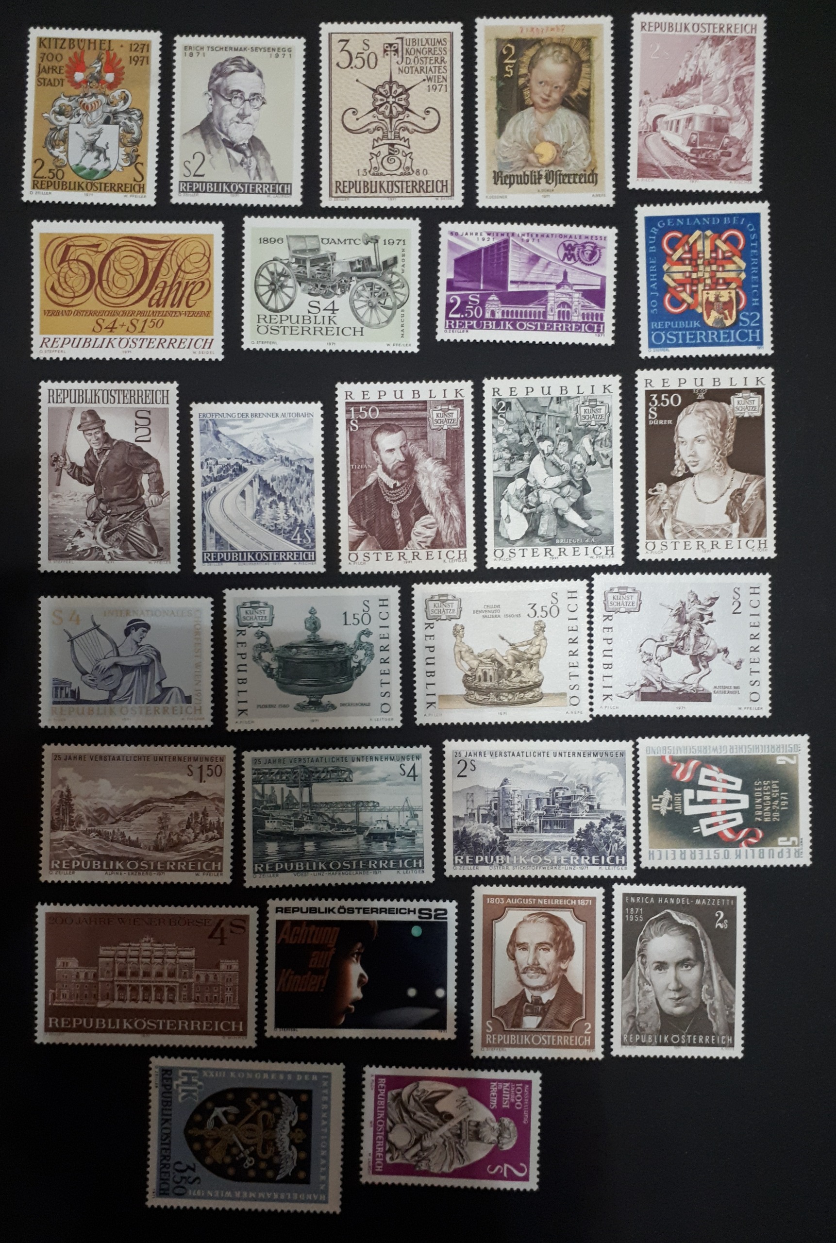 28 تمبر اتریش ، یرست اطریش سال 1971