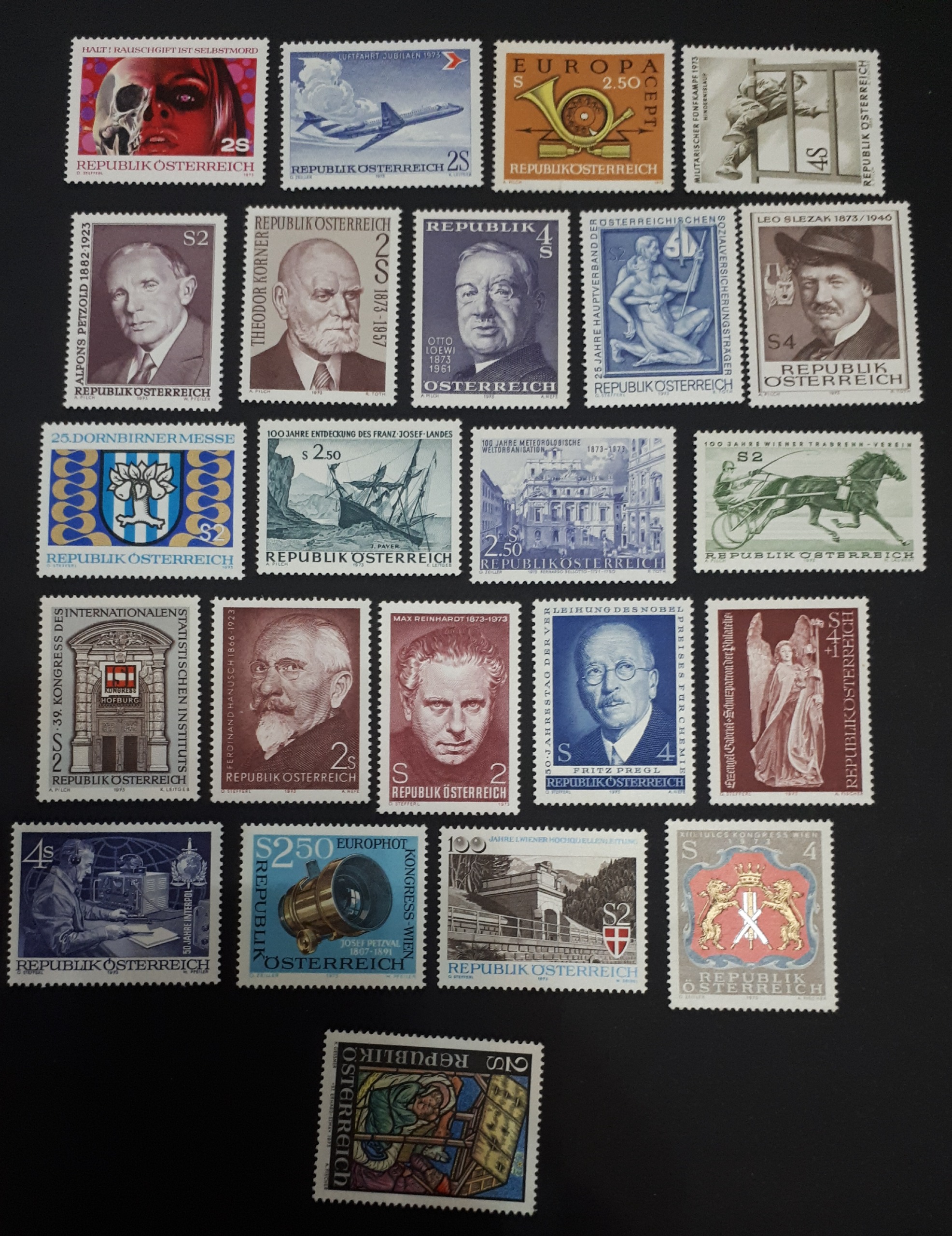23 تمبر اتریش ، یرست اطریش سال 1973