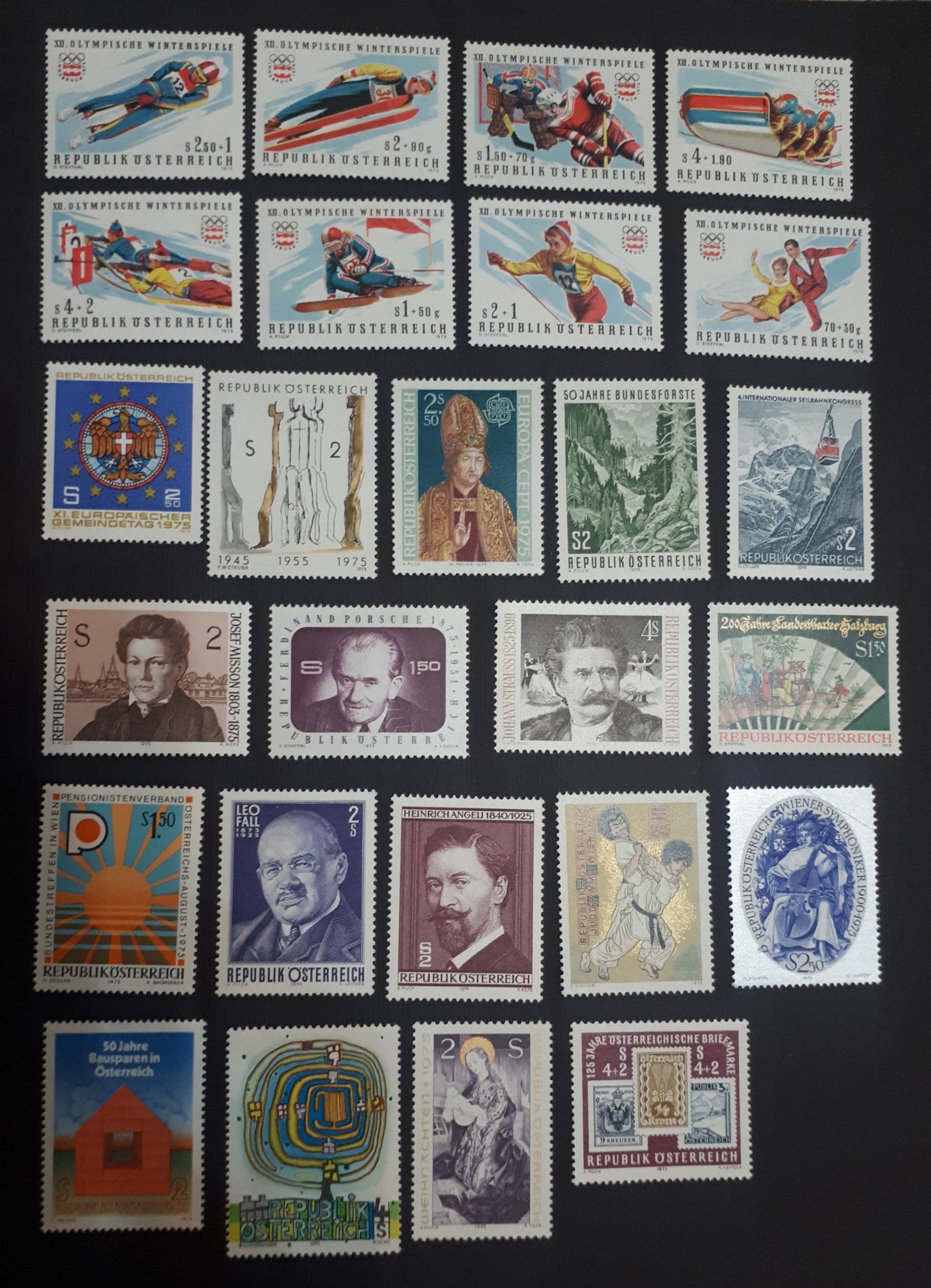 26 تمبر اتریش ، یرست اطریش سال 1975