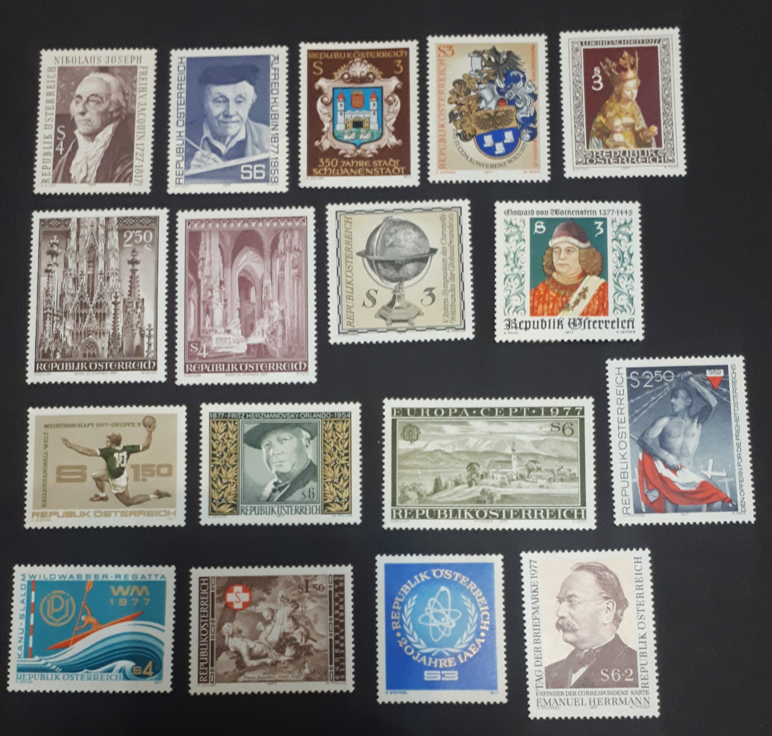 17 تمبر اتریش ، یرست اطریش سال 1977