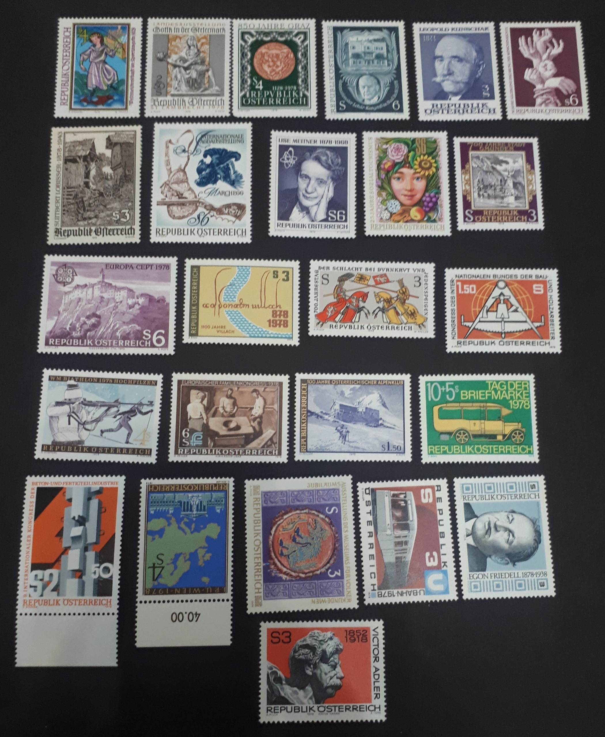 25 تمبر اتریش ، یرست اطریش سال 1978
