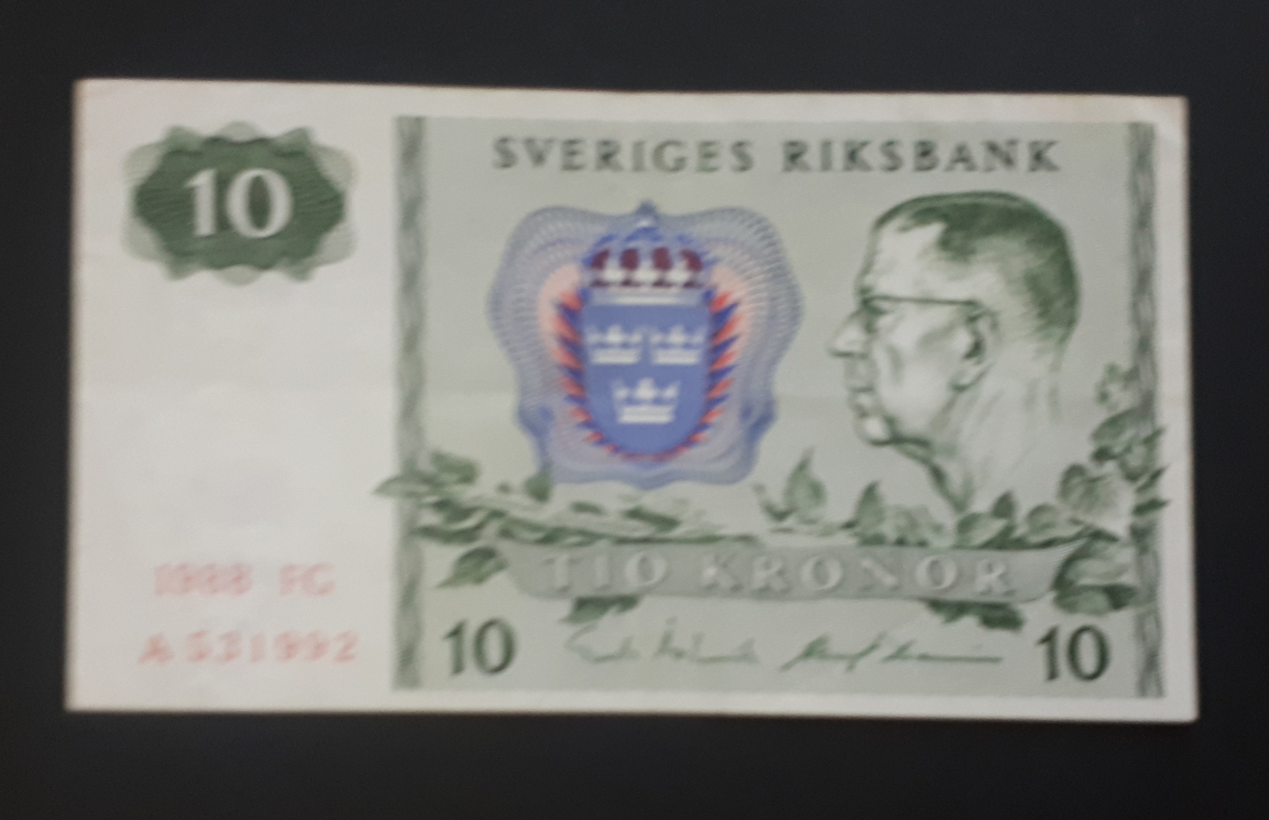 اسکناس 10 کرون گوستاو ششم ، کشور سوئد
