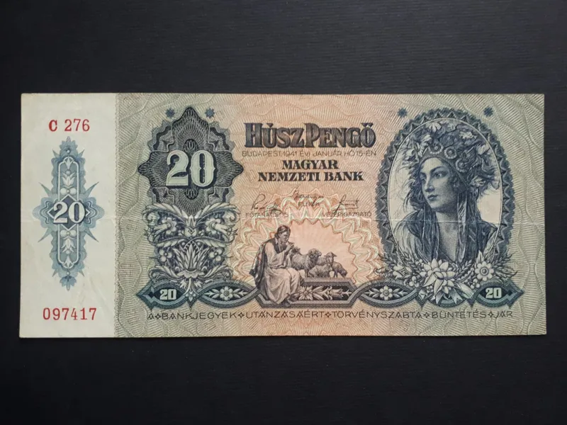 اسکناس 20 پینگو مجارستان سال 1941
