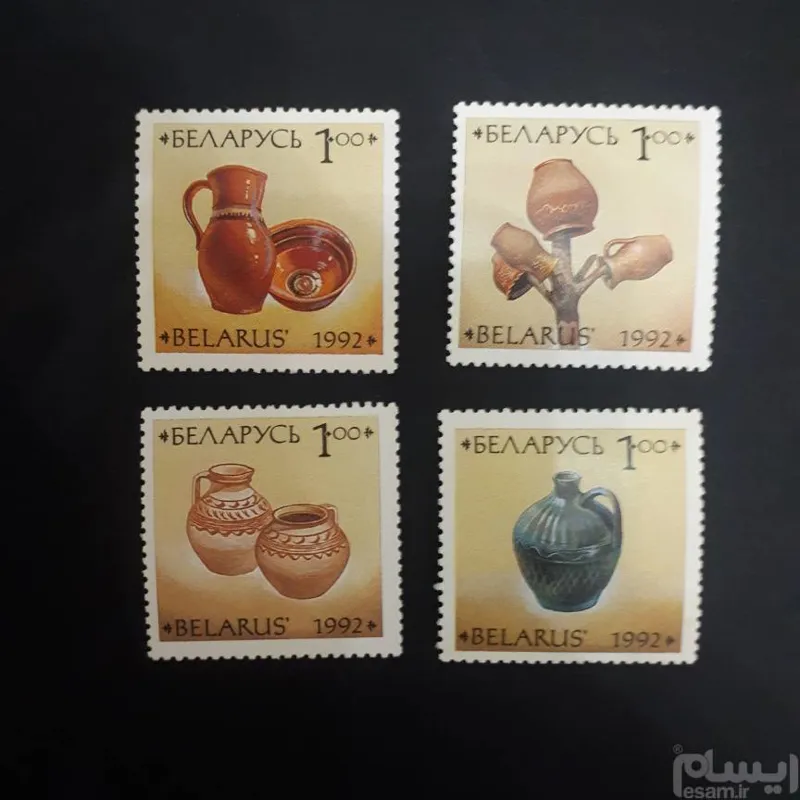 4 تمبر خارجی صنایع دستی - بلاروس - 1992