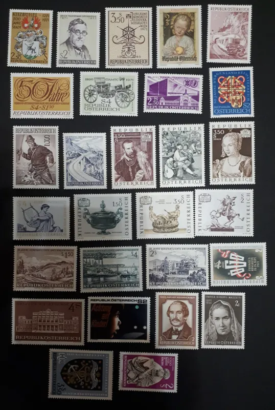 28 تمبر اتریش ، یرست اطریش سال 1971