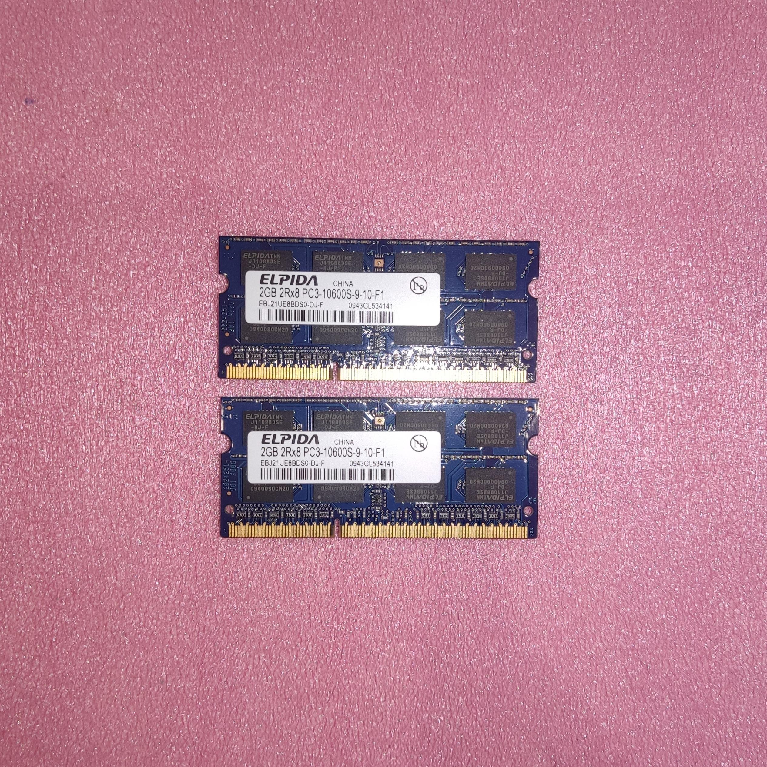2 عدد رم لپ تاپ 2GB ELPIDA PC3