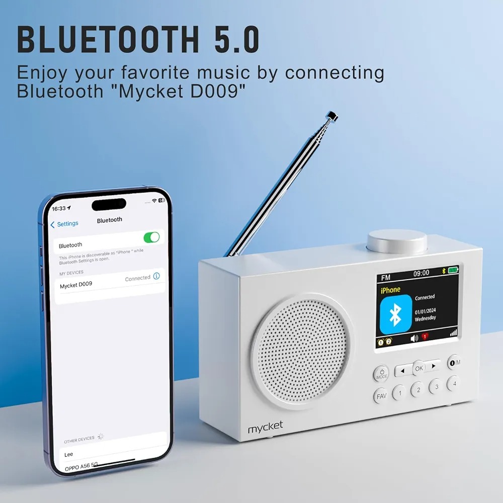 رادیو دیجیتال DAB/FM برندMycket مدل HS-d009