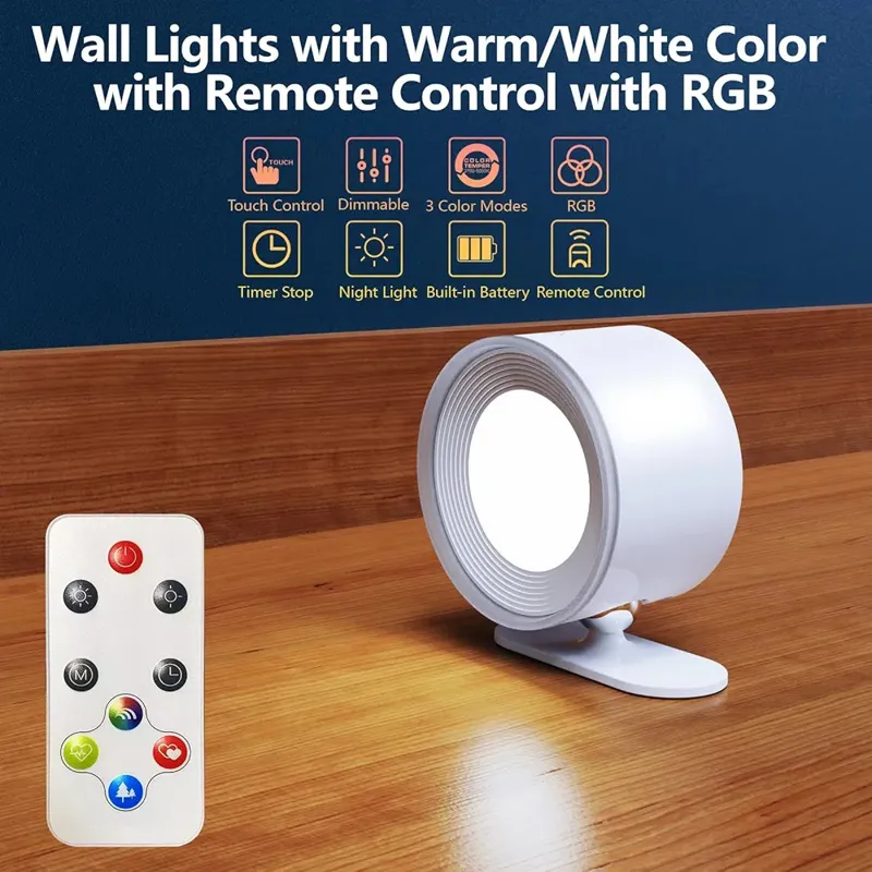 چراغ دیواری شارژی RGB برند Feallive مدل Ds126sc