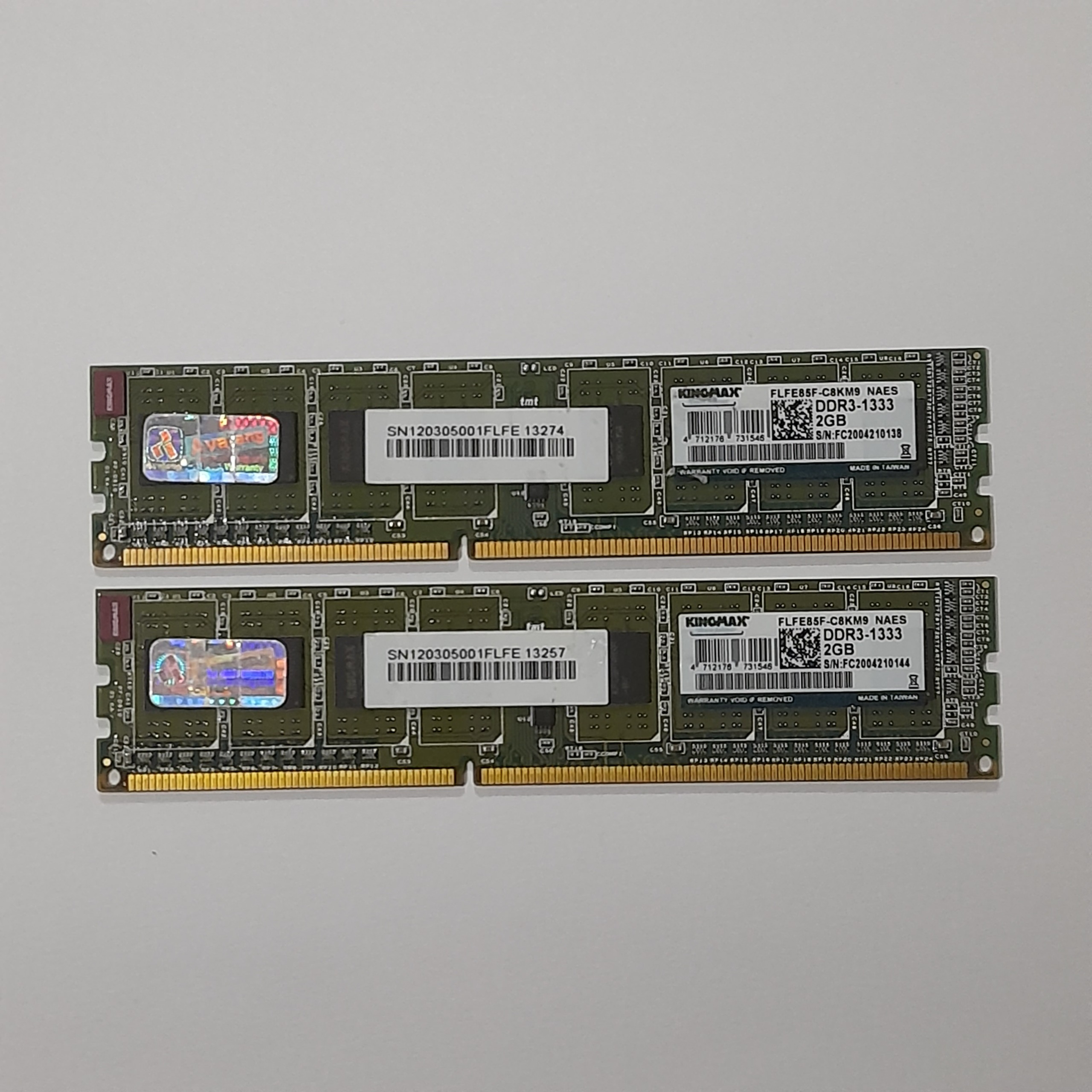 دو عدد RAM باس 1333 KINGMAX DDR3 2GB تایوان کد 1