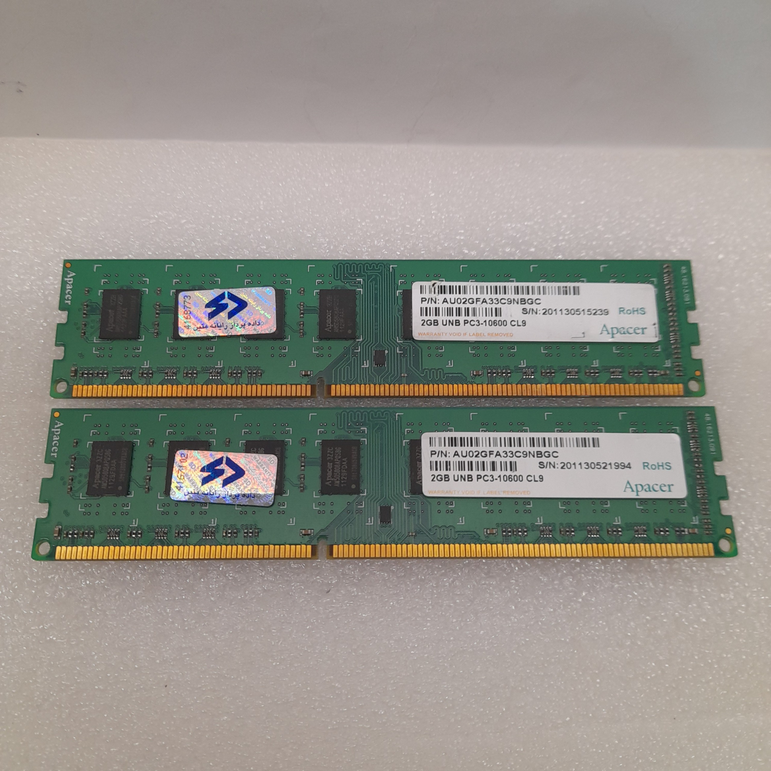 4 گیگ رم DDR3 دوال چنل باس 1333 دو طرف چیپ