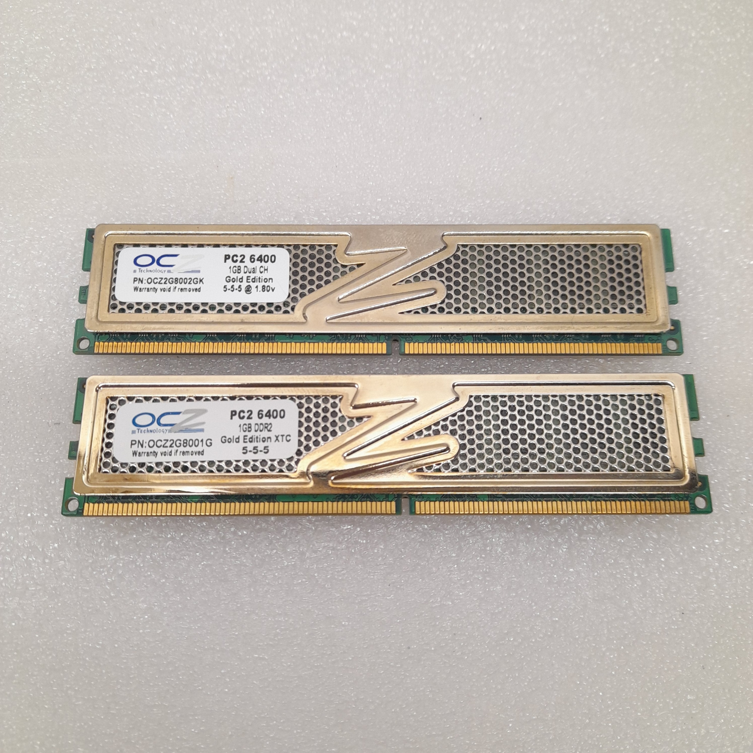 2 تا رم یک گیگ طلایی DDR2 OCZ دوال چنل