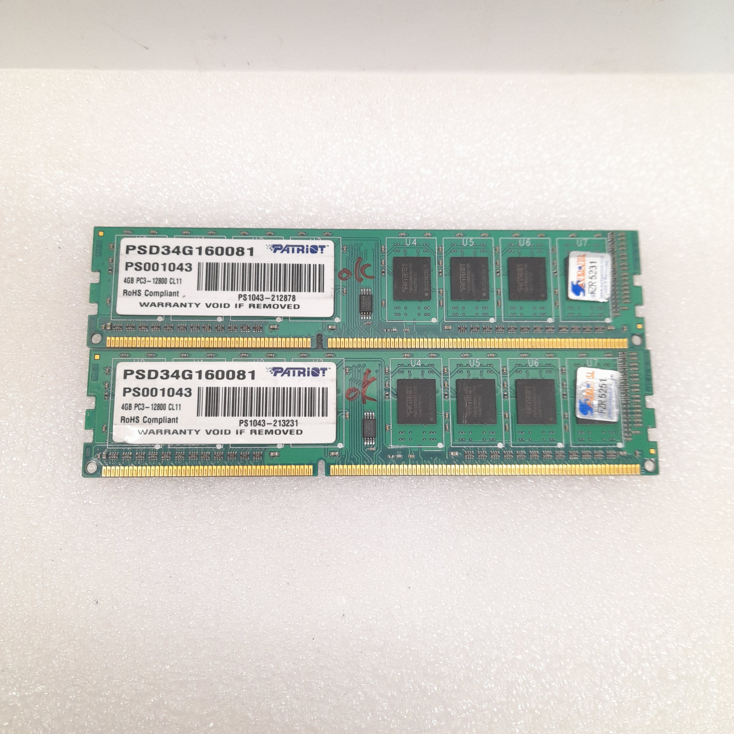 8 گیگ رم DDR3 دوال چنل باس 1600 پاتریوت