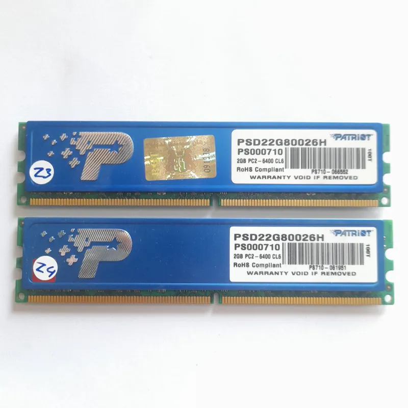 دوتا رم 2 گیگ DDR2 مجموعا 4 گیگ