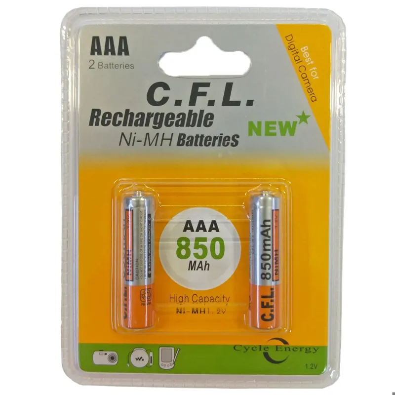 باتری شارژی نیم قلم 850 cfl