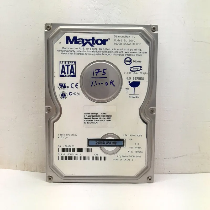 هارد 160 گیگ مکستور کم کار کد 175