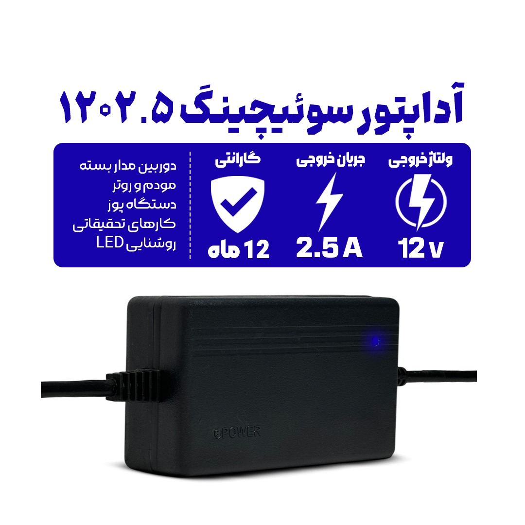 آداپتور 12 ولت بین راهی PLS TECH