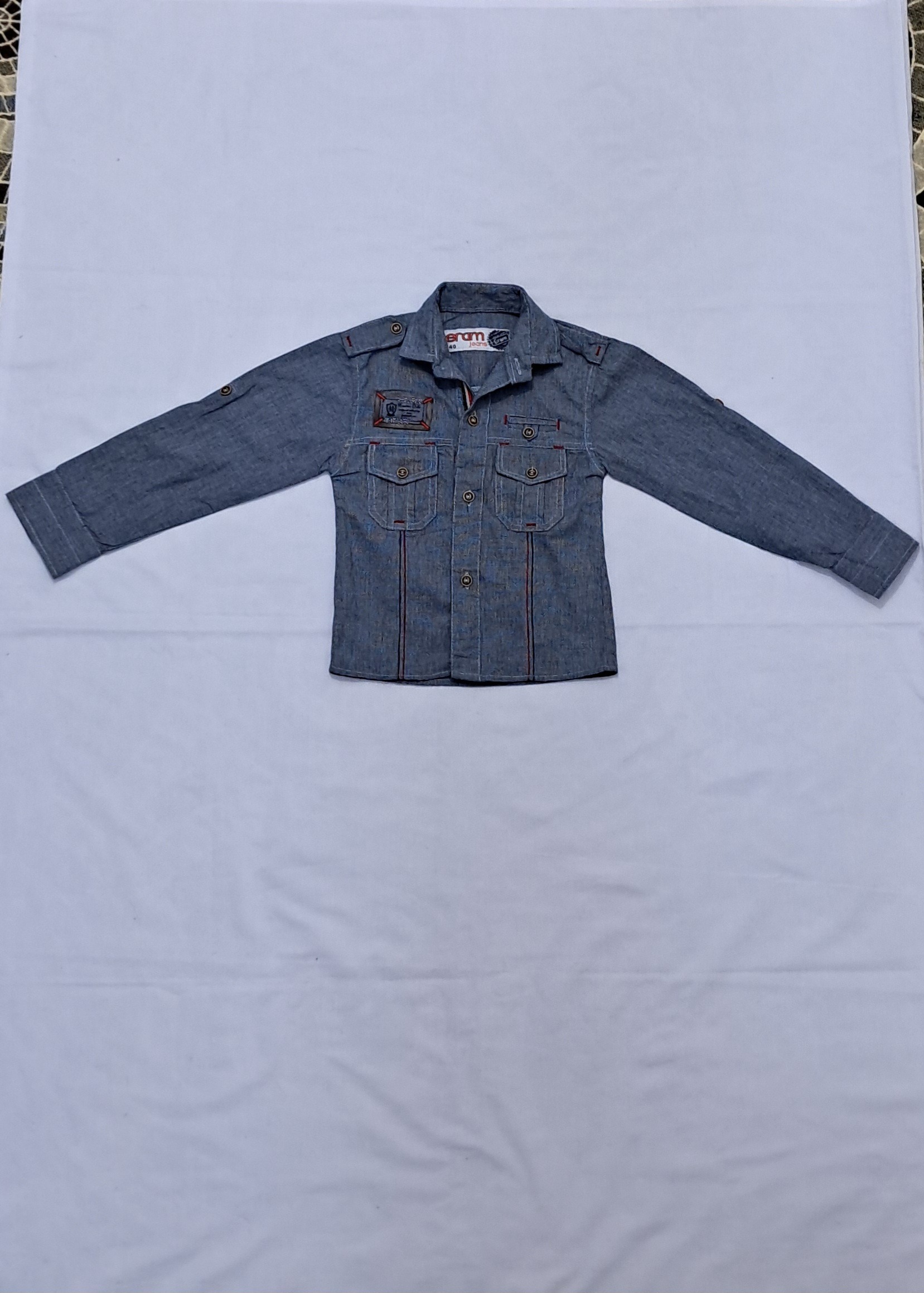 پیراهن پسرانه آبی تیره سایز 40