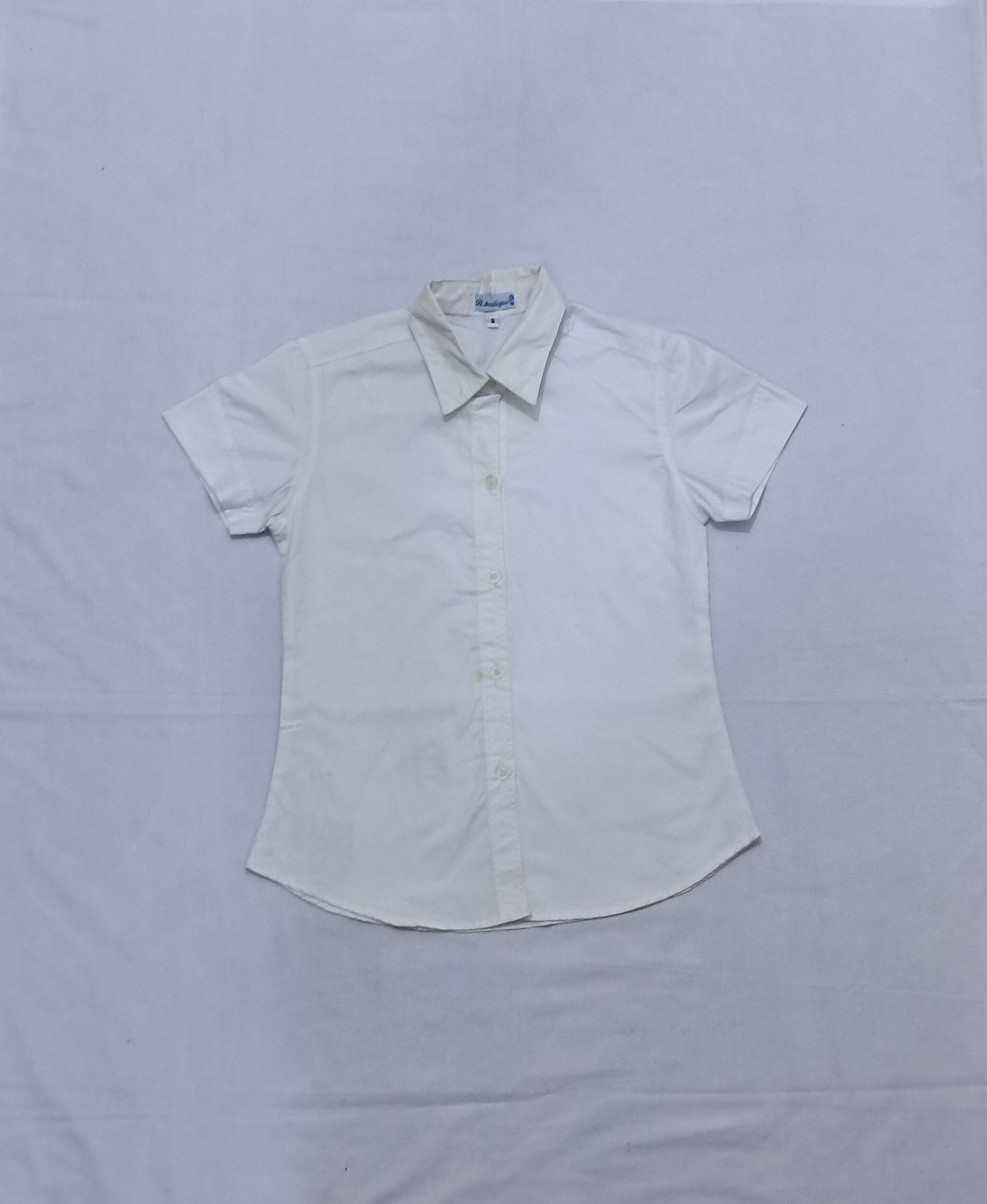 پیراهن آستین کوتاه پسرانه ساده سفید سایز اسمال