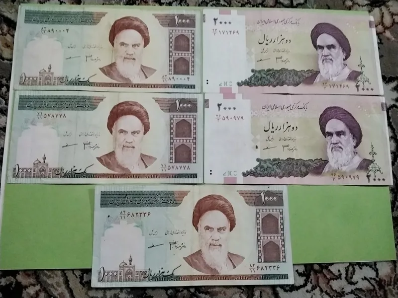 5 عدد اسکناس جمهوری جعفری،مظاهری مطابق تصویر
