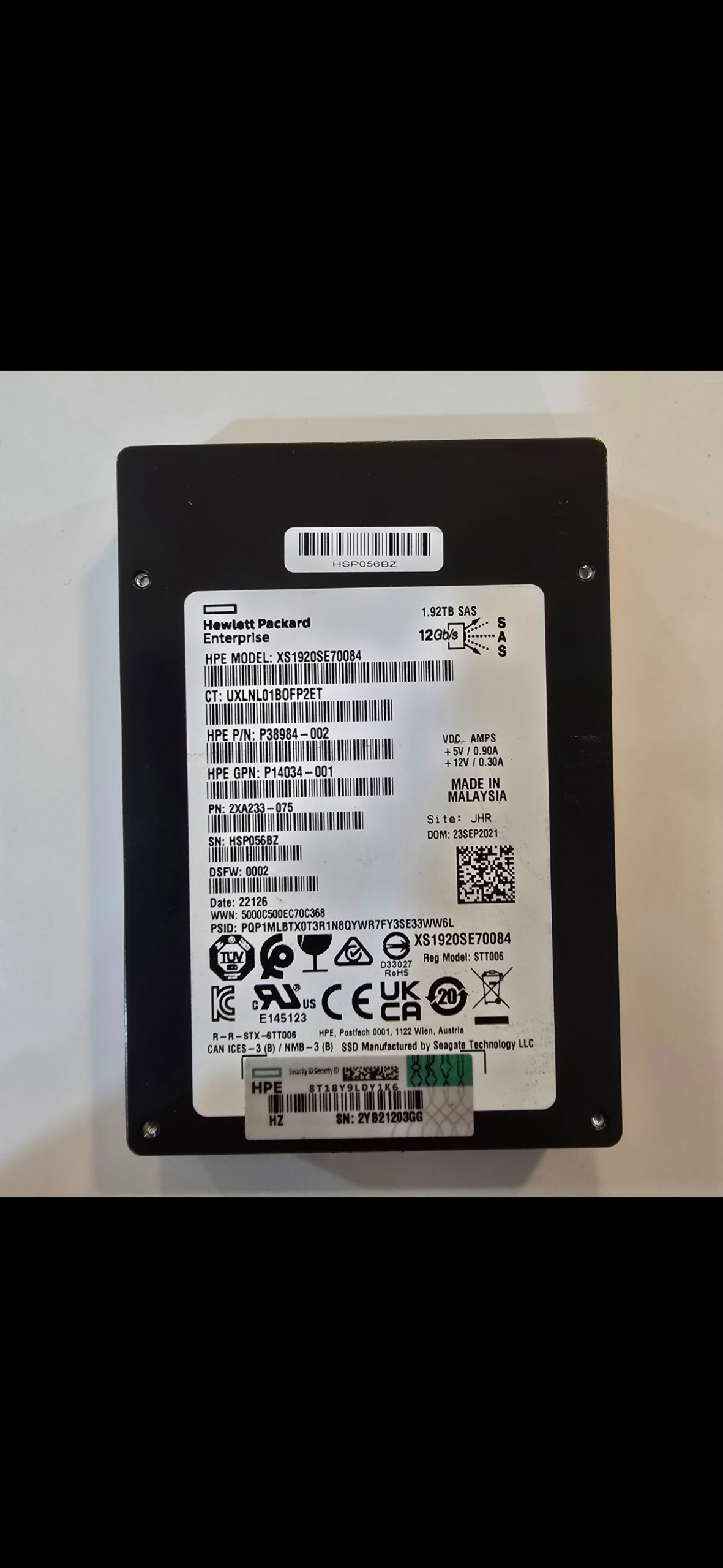 SSD استوریج HPE MSA 1.92TB SAS 12G SSD R0Q47A