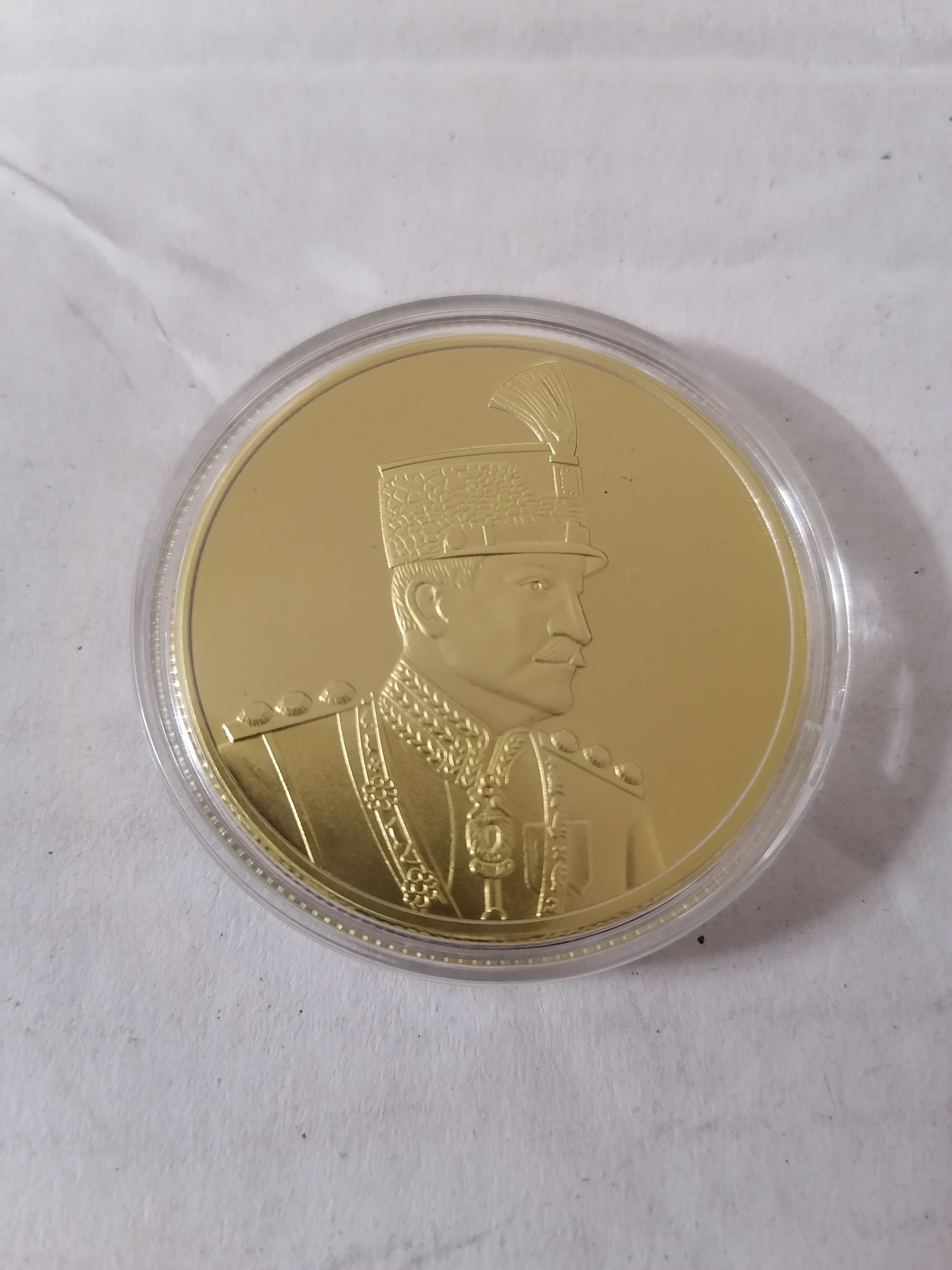 سکه یادبود روکش طلا رضا شاه