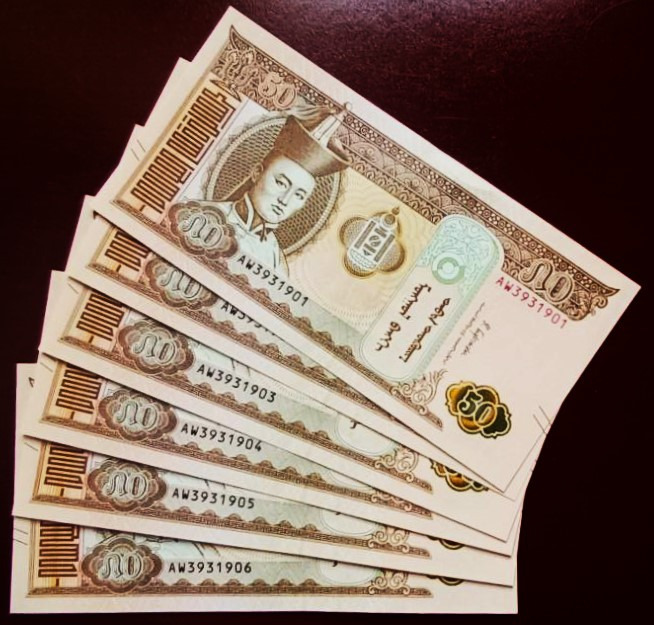 3 جفت اسکناس 50 توگریگ مغولستان ( 6 برگ )