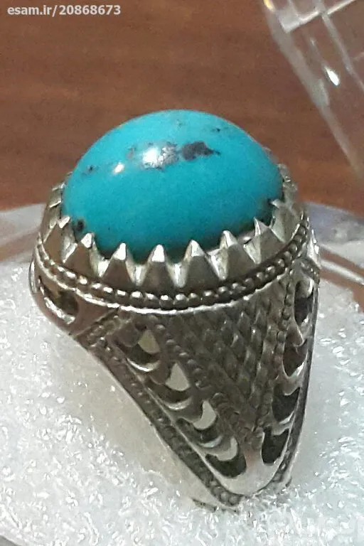 انگشتر فیروزه قدیمی معدنی رکاب دستساز