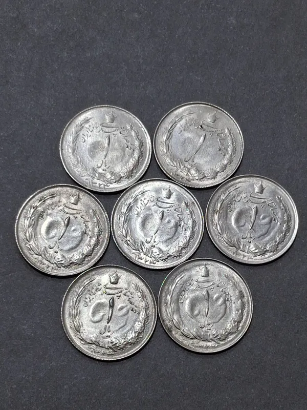7عدد سکه 1 ریالی نقره 1323 پهلوی کیفیت عالی