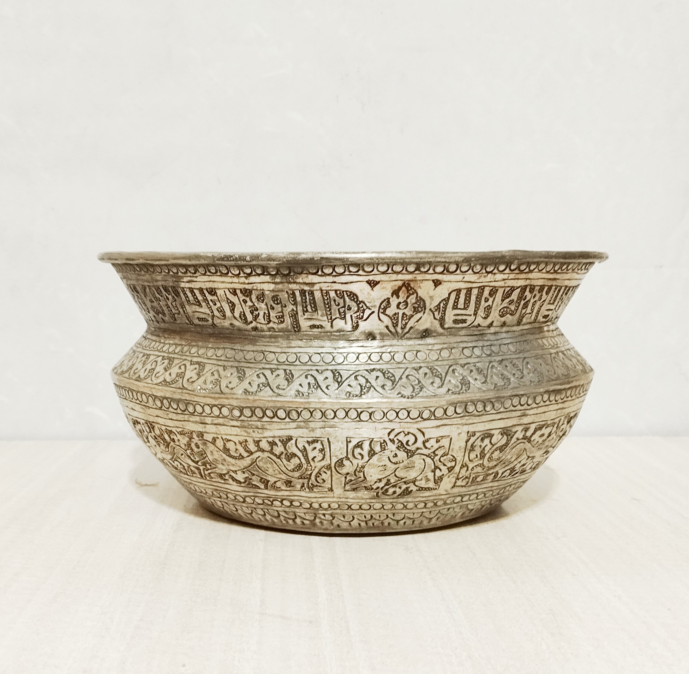 ظرف مسی(دخل) نقشدار قاجاری