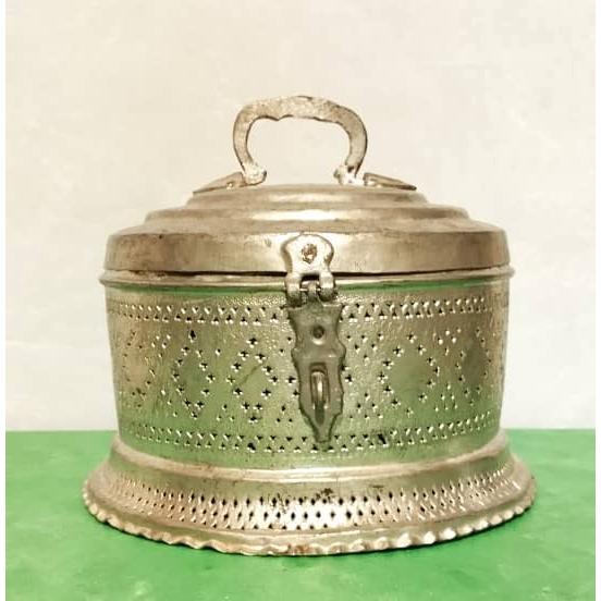 سبدحمام مسی قاجاری مشبک قدیمی