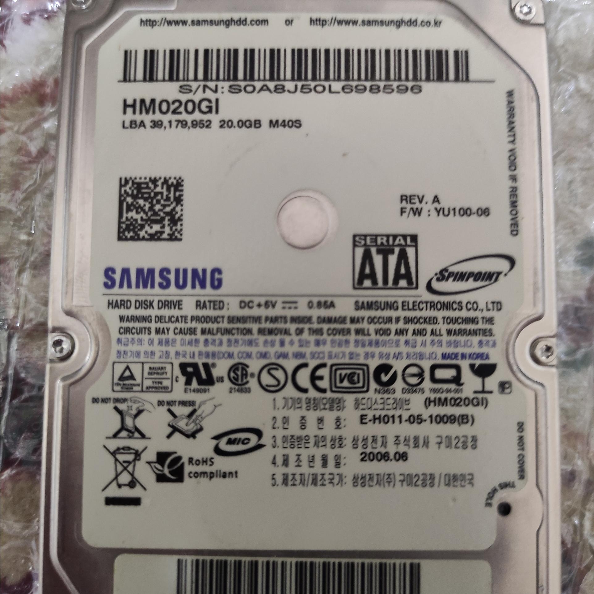 هارد لپ تاپی 20 GB