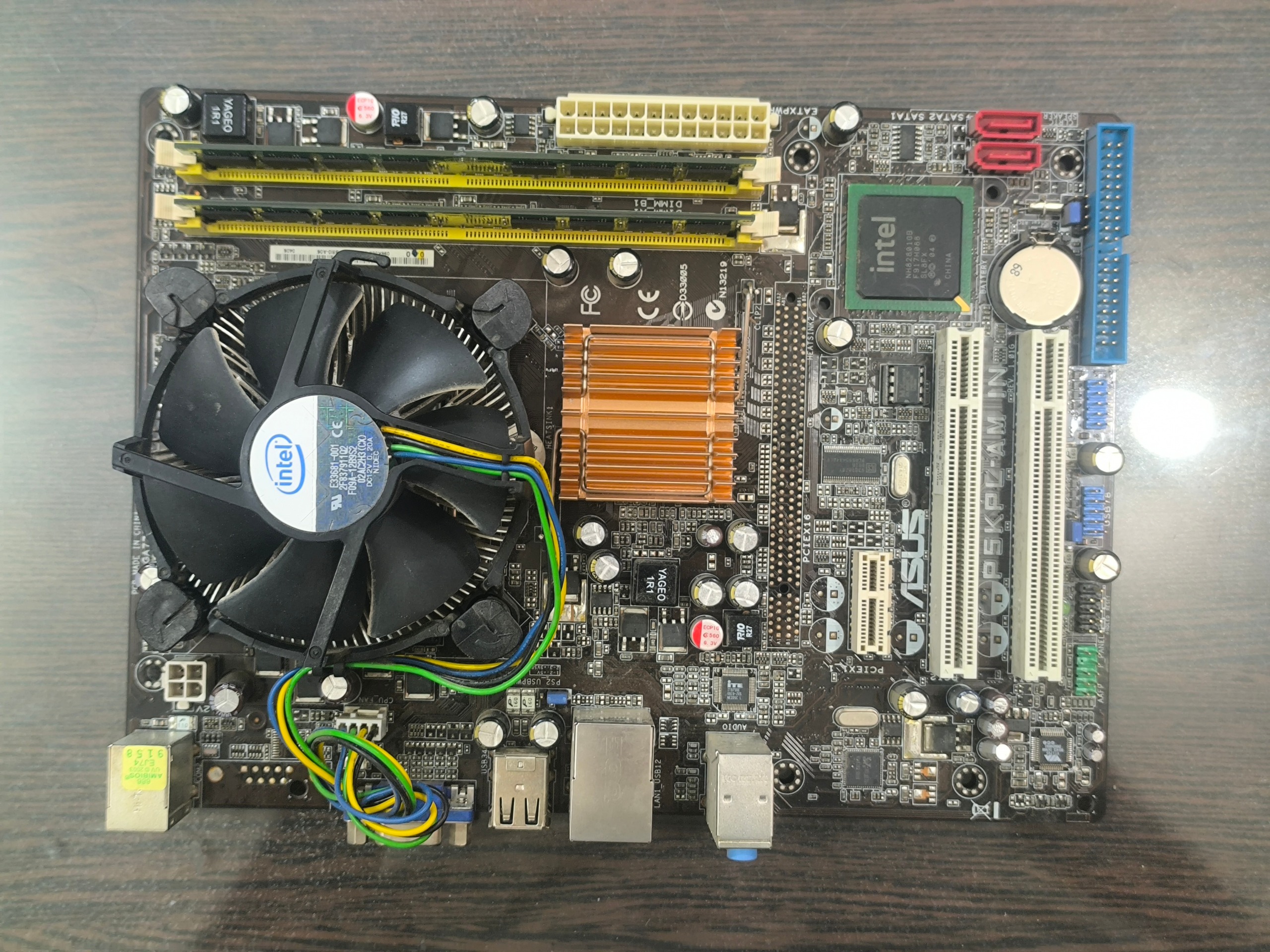 مادربرد asus همراه cpu و فن cpu