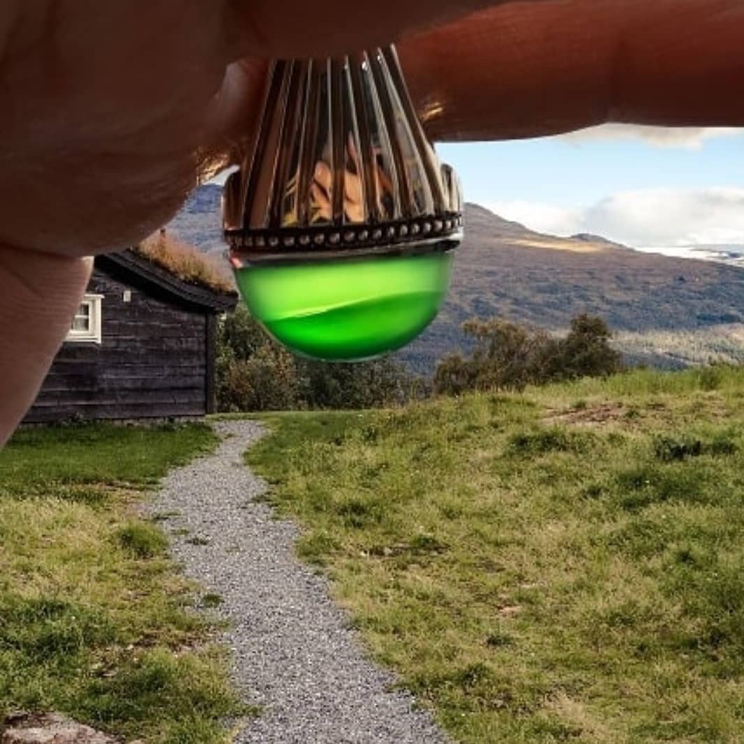 انگشترعقیق سبزسه پوست رکاب دستساز