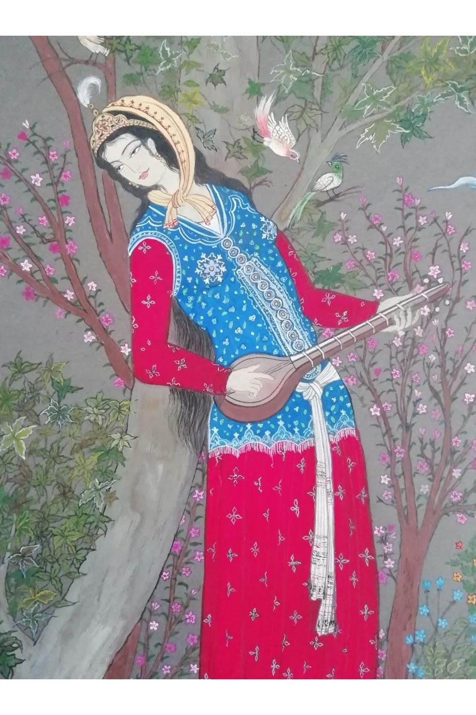 تابلو نقاشی بهار و سه تار