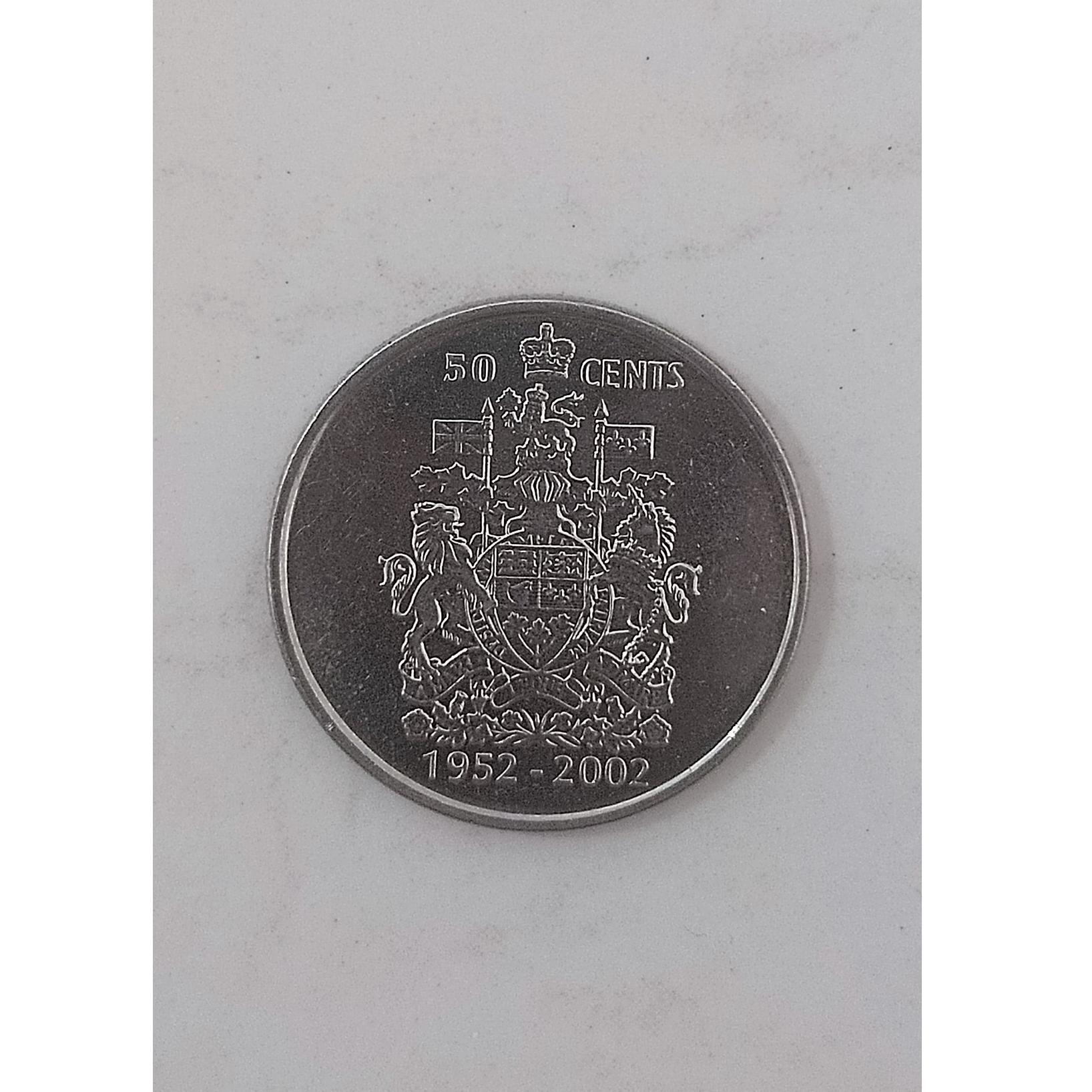 سکه D.G.REGINA EuR CANADA-50 CENTS 1952 نقره
