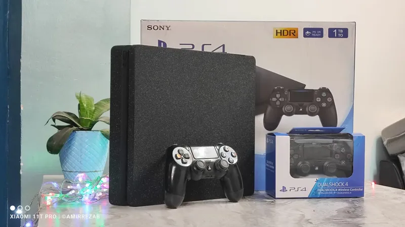 پلی استیشن ps4 slim کپی خور دو دسته استوک