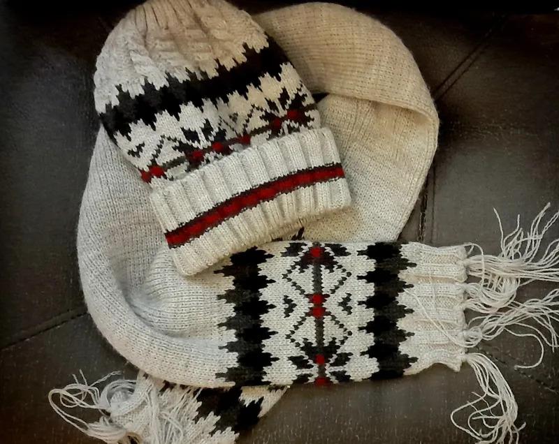 کلاه و شال بافت 8 تا 11 ساله