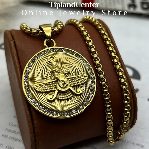 گردنبند فروهر نگین دار