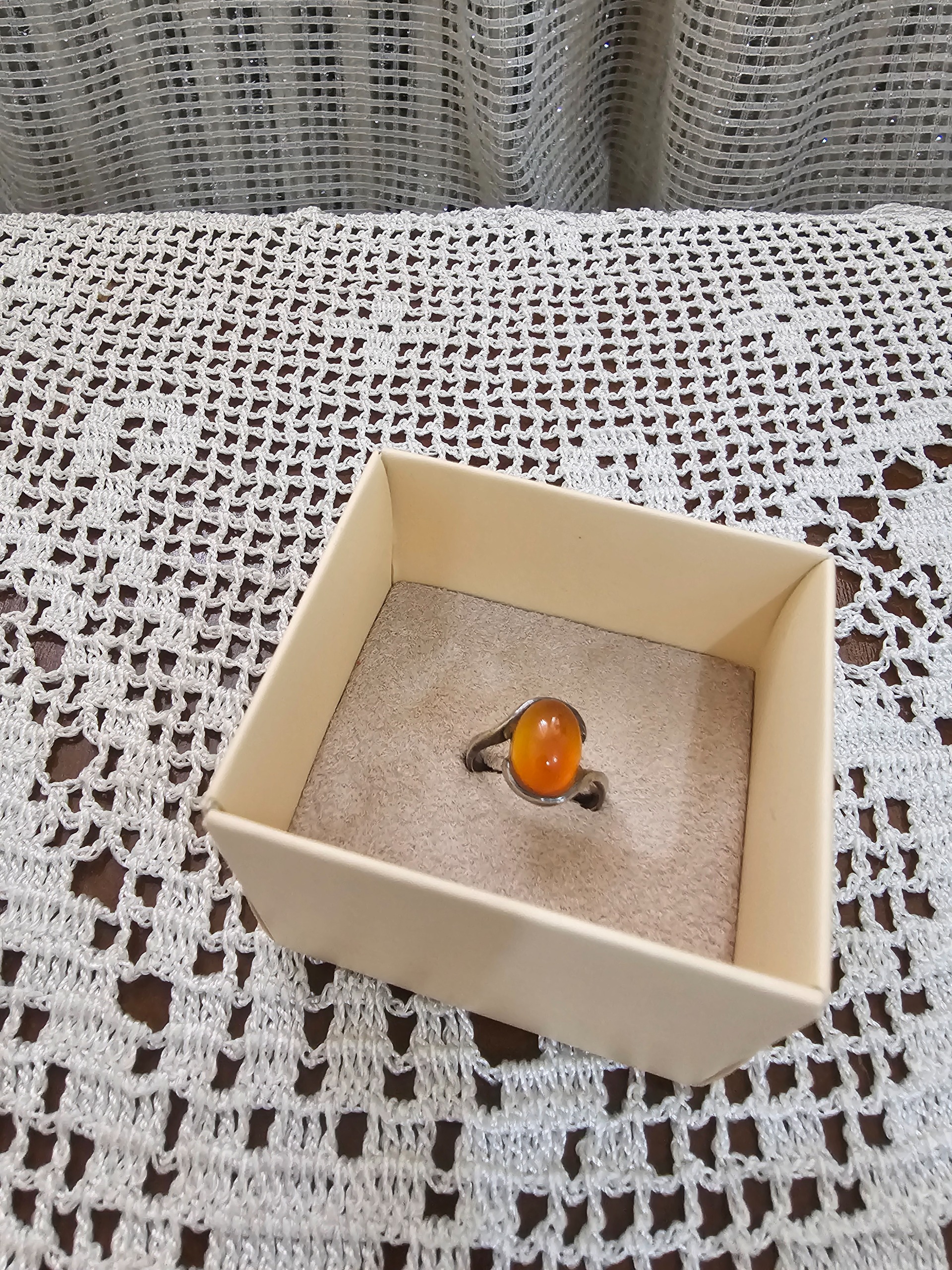 انگشتر زنانه عقیق رکاب نقره پهلوی