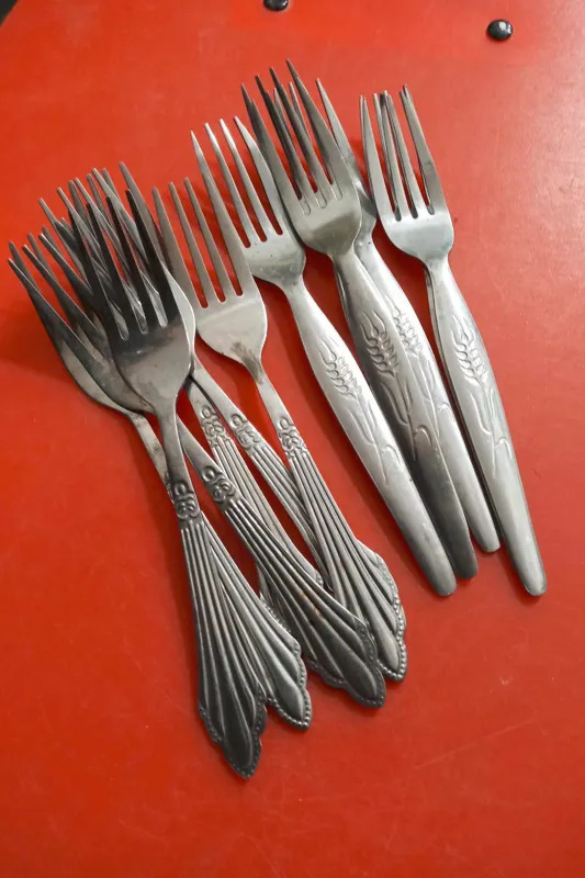 12 عدد چنگال میوه خوری ژاپنی قدیمی ش 6 7