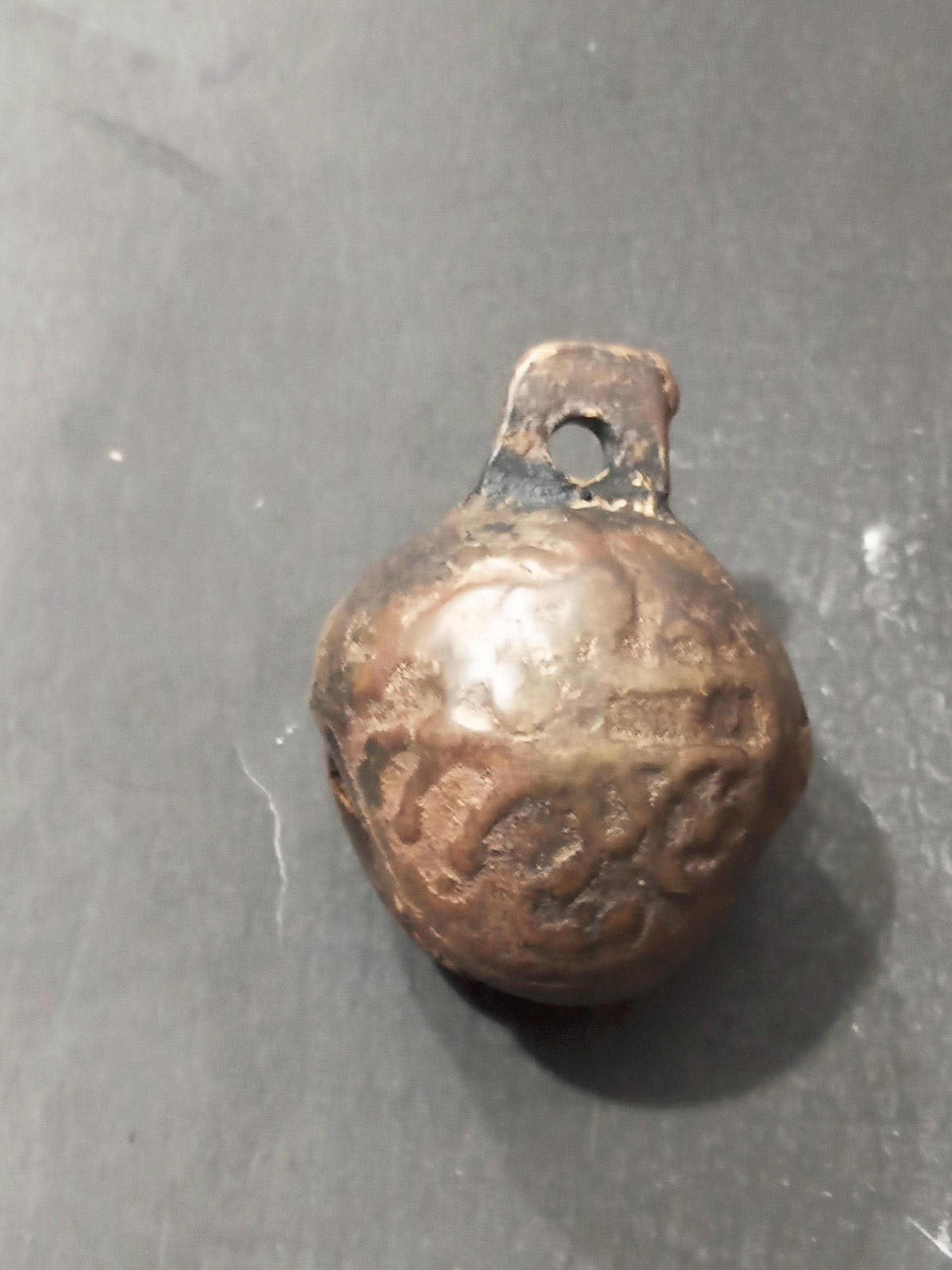 زنگوله سگ قدیمی برنجی سایز بزرگ