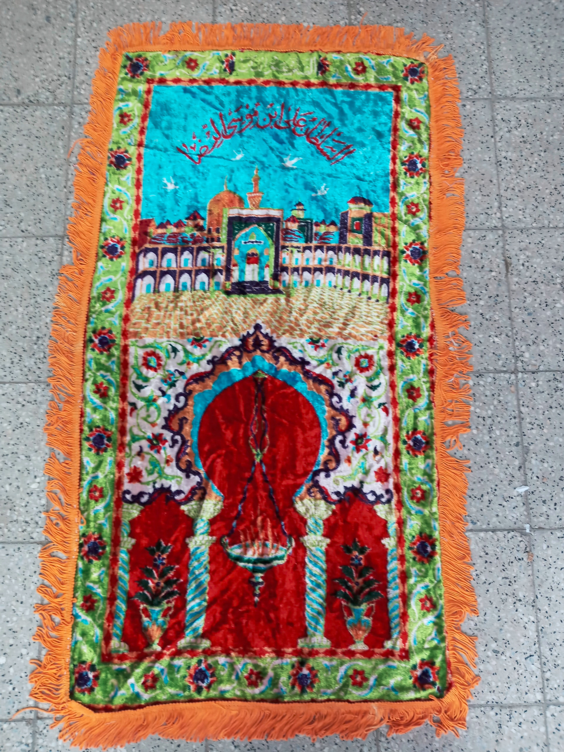 پرده شامی مخمل با تصویر بارگاه امام رضا