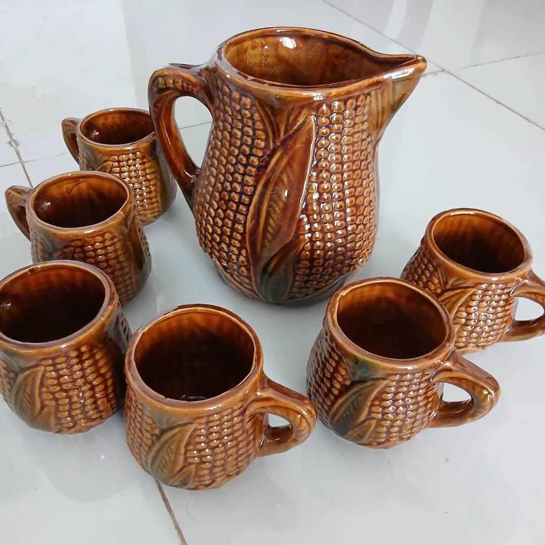 سرویس 7عددی پارچ و لیوان قدیمی دهه 50